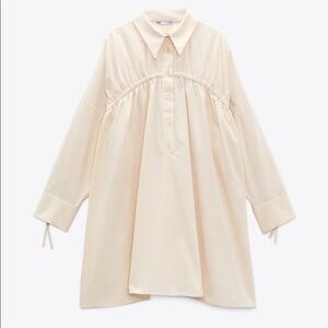 Zara A-line Ruched Shirt Dress-NWOT